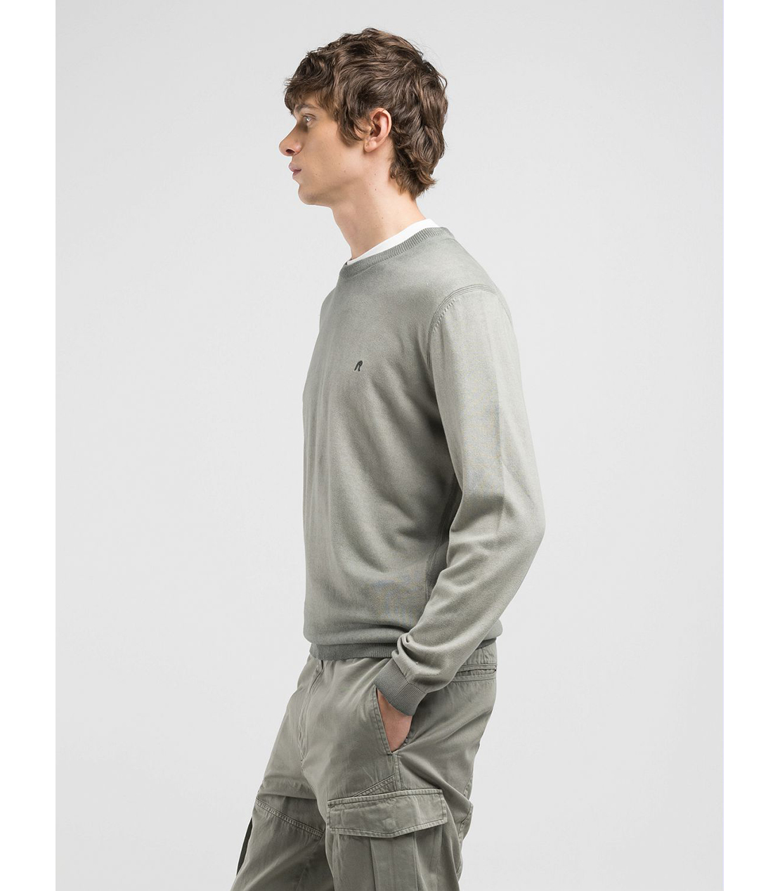 オンブレ ソフトコットンニット 詳細画像 オリーブ 4